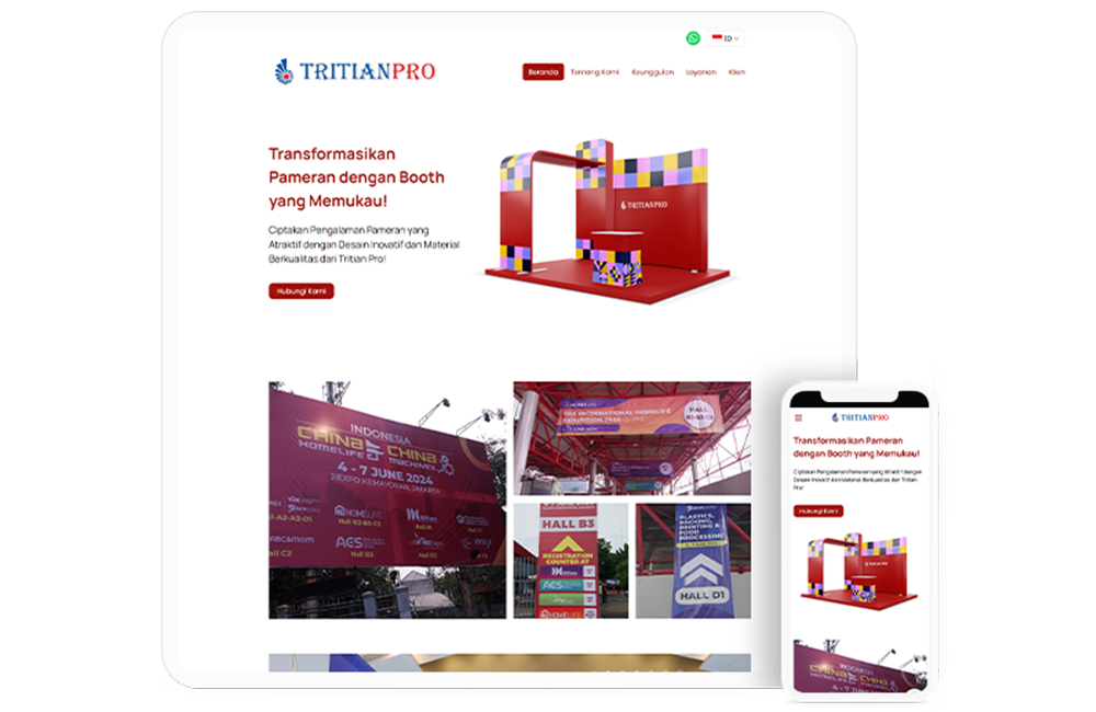 Website bidang Jasa Pameran, Promosi & Cetakan